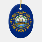 vlag van New Hampshire Keramisch Ornament (Voorkant)