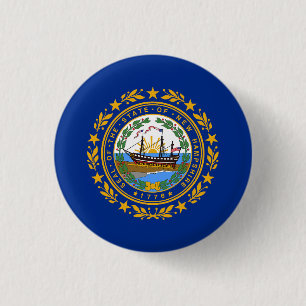 Vlag van New Hampshire Ronde Button 3,2 Cm