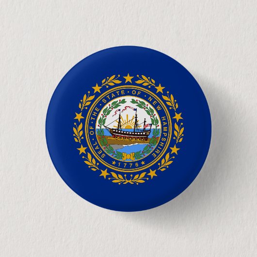 Vlag van New Hampshire Ronde Button 3,2 Cm (Voorkant)
