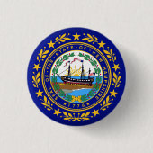 vlag van New Hampshire Ronde Button 3,2 Cm (Voorkant)