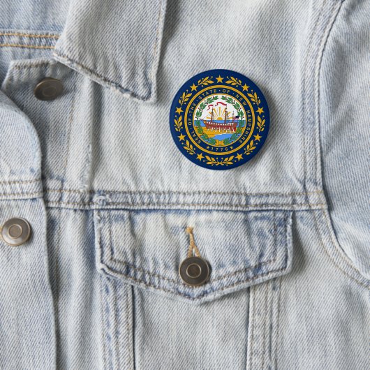 vlag van New Hampshire Ronde Button 5,7 Cm (In situ)