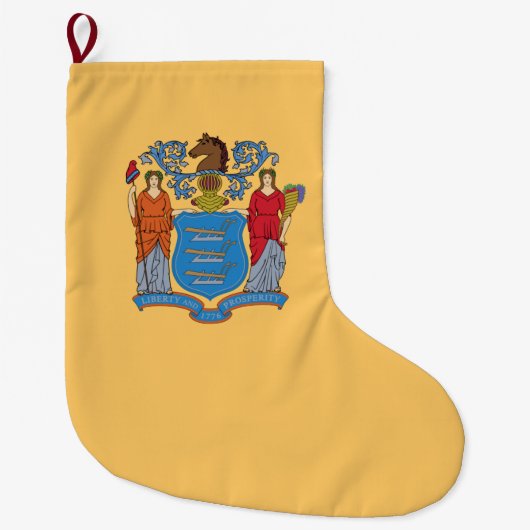 Vlag van New Jersey Grote Kerstsok (Voorkant)