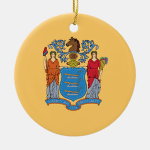 Vlag van New Jersey Keramisch Ornament