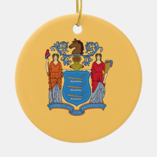 Vlag van New Jersey Keramisch Ornament (Voorkant)