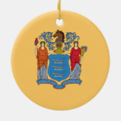 Vlag van New Jersey Keramisch Ornament (Achterkant)