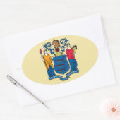 Vlag van New Jersey Ovale Sticker (Envelop)