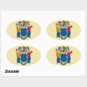 Vlag van New Jersey Ovale Sticker (Vel)