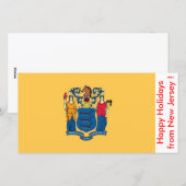 Vlag van New Jersey, Prettige Feestdagen vanuit de Feestdagenkaart (Voorkant / Achterkant)