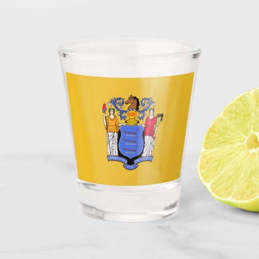 vlag van New Jersey Shot Glas (Voorkant)