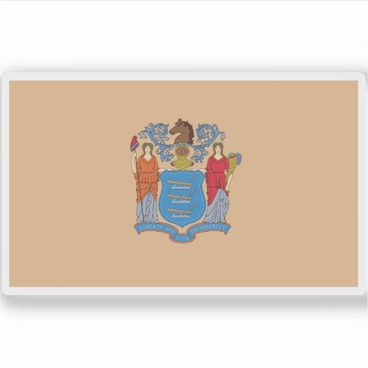Vlag van New Jersey Sticker (Voorkant)