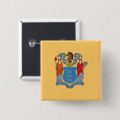 Vlag van New Jersey Vierkante Button 5,1 Cm (Voorkant /achterkant)