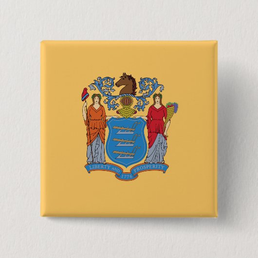 Vlag van New Jersey Vierkante Button 5,1 Cm (Voorkant)
