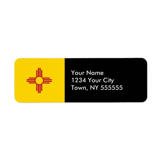 Vlag van New Mexico Etiket (Voorkant)