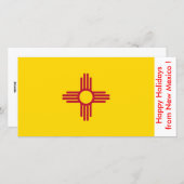 Vlag van New Mexico, Prettige Feestdagen vanuit de Feestdagenkaart (Voorkant / Achterkant)