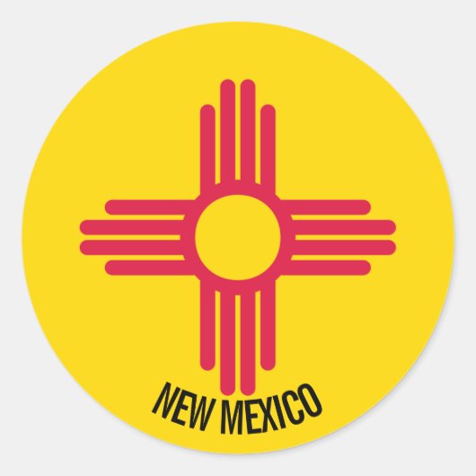 Vlag van New Mexico Ronde Sticker (Voorkant)