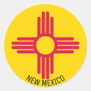 Vlag van New Mexico Ronde Sticker
