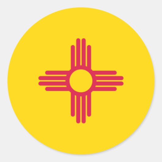 Vlag van New Mexico Ronde Sticker (Voorkant)