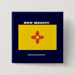 Vlag van New Mexico Vierkante Button 5,1 Cm