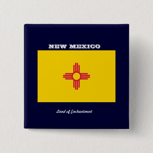 Vlag van New Mexico Vierkante Button 5,1 Cm (Voorkant)