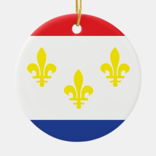 vlag van New Orleans Keramisch Ornament (Voorkant)