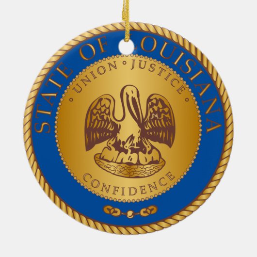 vlag van New Orleans Keramisch Ornament (Achterkant)