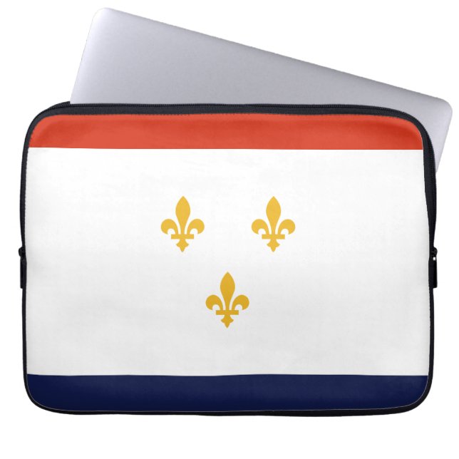 Vlag van New Orleans Laptop Sleeve (Voorkant)