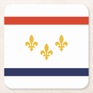 Vlag van New Orleans, Louisiana Square Paper Coast Kartonnen Onderzetters