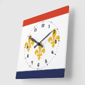 Vlag van New Orleans, Louisiana Square Wall Clock Vierkante Klok (Hoek)