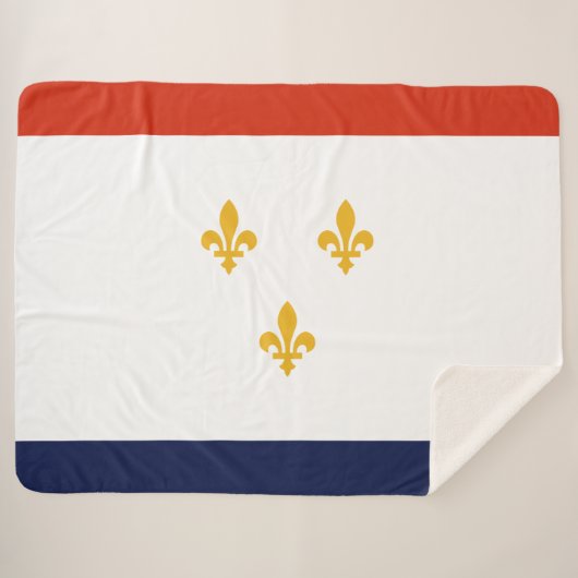 Vlag van New Orleans (Louisiana, VS) Sherpa Deken (Voorkant (horizontaal))