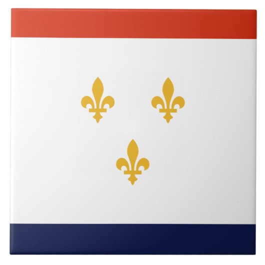 Vlag van New Orleans (Louisiana, VS) Tegeltje (Voorkant)