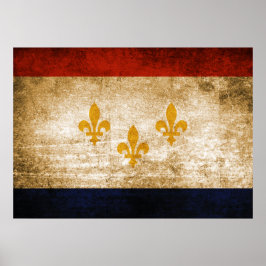 vlag van New Orleans Poster