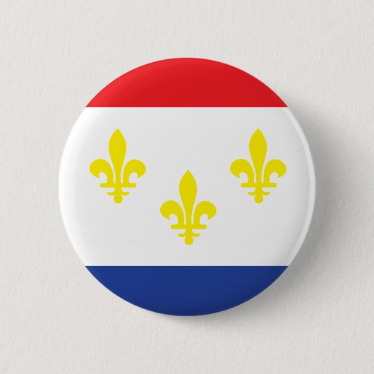 vlag van New Orleans Ronde Button 5,7 Cm (Voorkant)