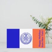 Vlag van New York, Prettige feestdagen uit de VS Feestdagenkaart (Staand voorkant)