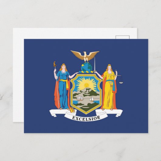 Vlag van New York, VS Briefkaart (Voorkant / Achterkant)