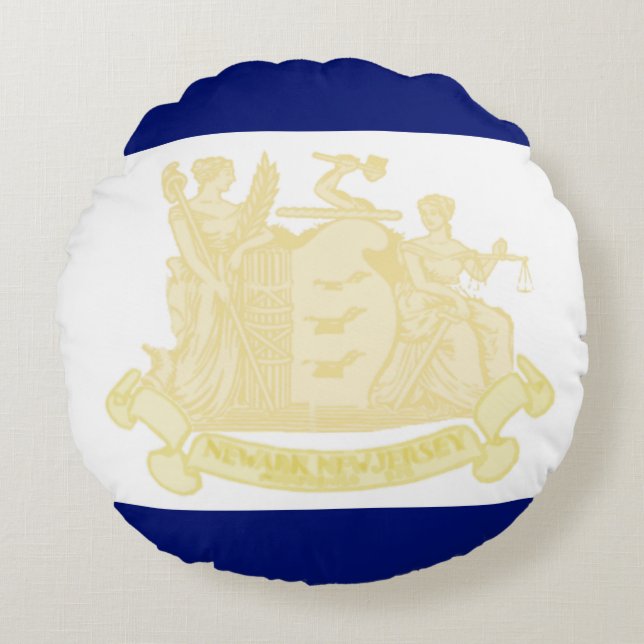 vlag van Newark (New Jersey) Rond Kussen (Voorkant)