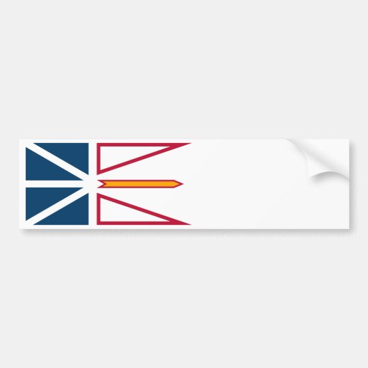 Vlag van Newfoundland en Labrador (Canada) Bumpersticker (Voorkant)