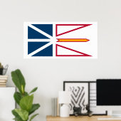 Vlag van Newfoundland en Labrador (Canada) Poster (Thuiskantoor)