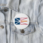Vlag van Newfoundland en Labrador (Canada) Ronde Button 7,6 Cm (In situ)
