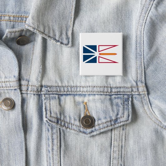 Vlag van Newfoundland en Labrador (Canada) Vierkante Button 5,1 Cm (In situ)
