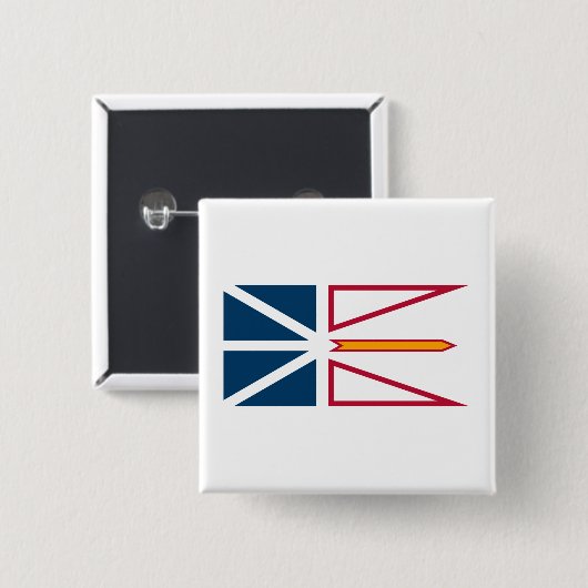 Vlag van Newfoundland en Labrador (Canada) Vierkante Button 5,1 Cm (Voorkant /achterkant)