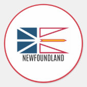 Vlag van Newfoundland Ronde Sticker (Voorkant)