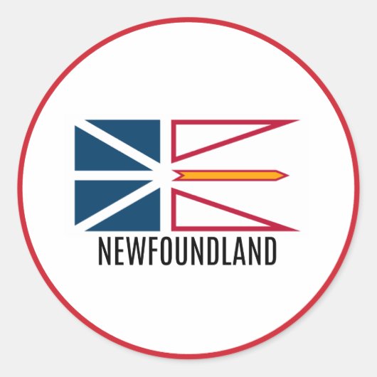 Vlag van Newfoundland Ronde Sticker (Voorkant)