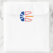 VLAG VAN NEWFOUNDLAND RONDE STICKER (Tas)