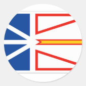 VLAG VAN NEWFOUNDLAND RONDE STICKER (Voorkant)