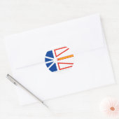 VLAG VAN NEWFOUNDLAND RONDE STICKER (Envelop)