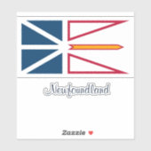 Vlag van Newfoundland, voorzien van een etiket Sticker (Vel)