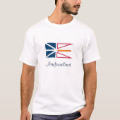 Vlag van Newfoundland, voorzien van een etiket T-shirt (Voorkant)