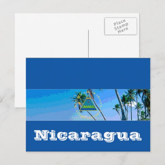 vlag van Nicaragua Briefkaart (Voorkant / Achterkant)