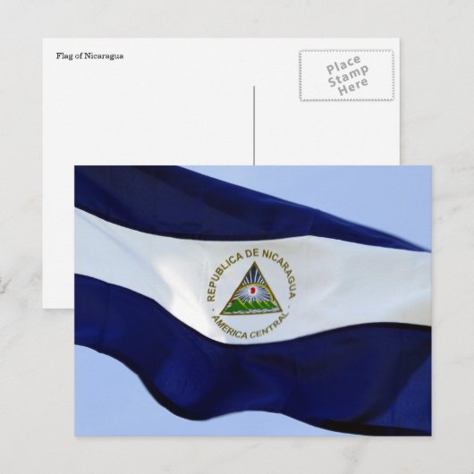 vlag van nicaragua briefkaart (Voorkant / Achterkant)