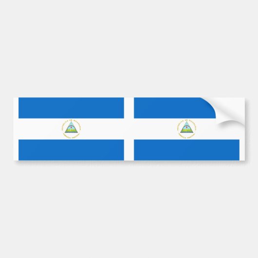 vlag van Nicaragua Bumpersticker (Voorkant)